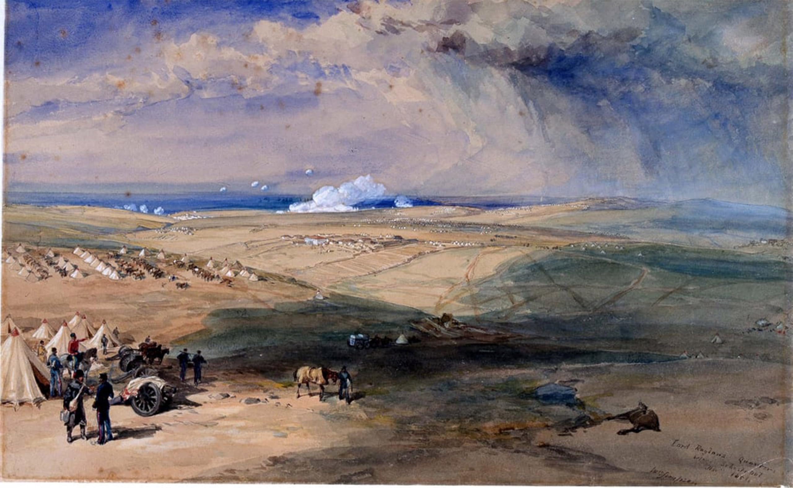 ARTXLXXBN Famous Painting Canvas Artwork Graffiti Print Lord Raglan?s Quarters Before Sebastopol November by William Crimea Simpson Portrait Canvas Image for Home Decor 60x90cm