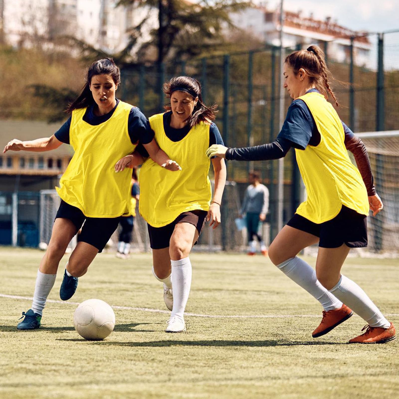 12 pinnies Pro Training per ragazzi e adulti, in tessuto a rete, ad alta visibilità, per squadre di calcio, basket, pallavolo