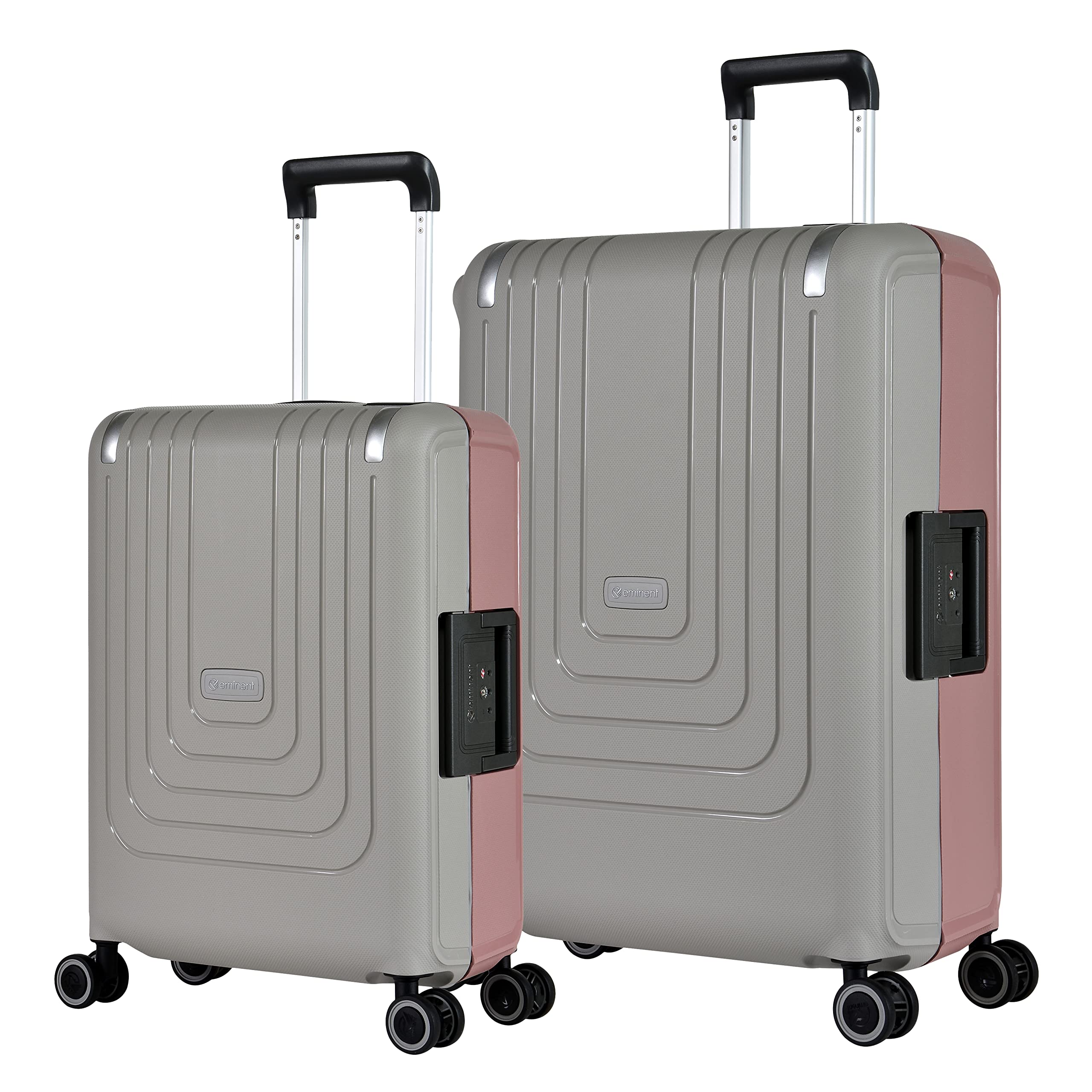 2 Piece Luggage Set 20/28 Inches Polypropylene Hard Case Luggage Sets with 4 Double Spinner Wheels TSA Lock (Set of 2 (20/28), Gray Pink)