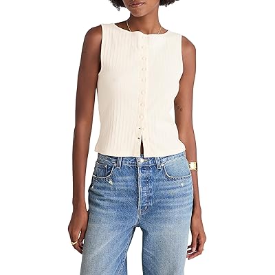 Madewell Textured Vest With Shank Buttons Women
