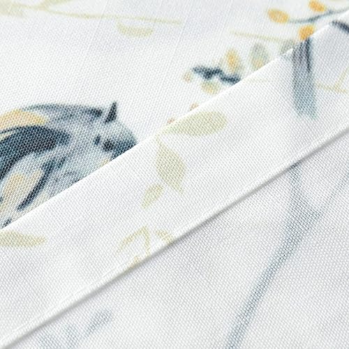 Miniatura 7 de VOGOL Manteles de primavera y verano, sin arrugas, antidecoloración, mantel rectangular de lino con pájaros grises y flores para cocina, comedor,