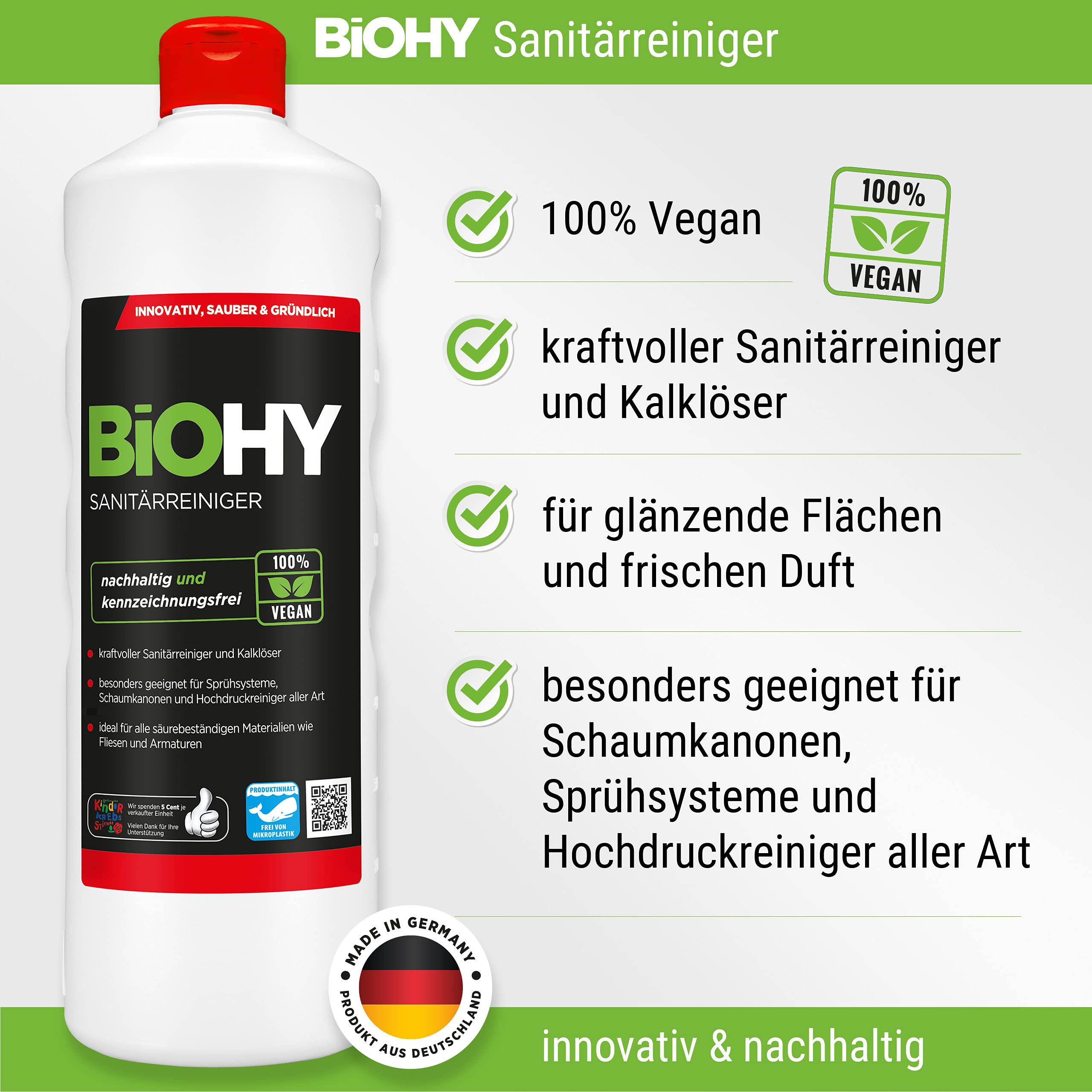 BIOHY Juego de limpieza de sanitarios y inodoros, bidón de 10 litros, eliminador de piedras de orina ecológico extrafuerte, limpiador de inodoro concentrado, gel de limpieza, aroma higiénico y fresco