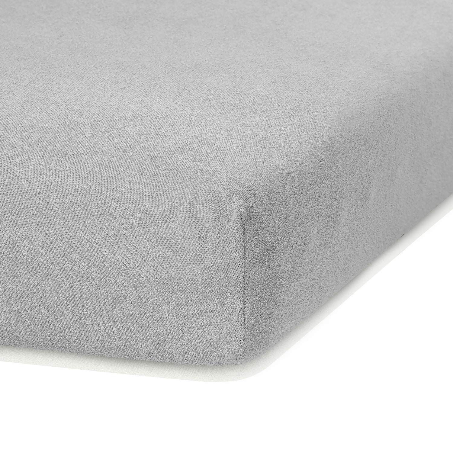 AmeliaHome Prześcieradło Z Gumką Bawełna Frotte 80x200-90x200 cm Szary