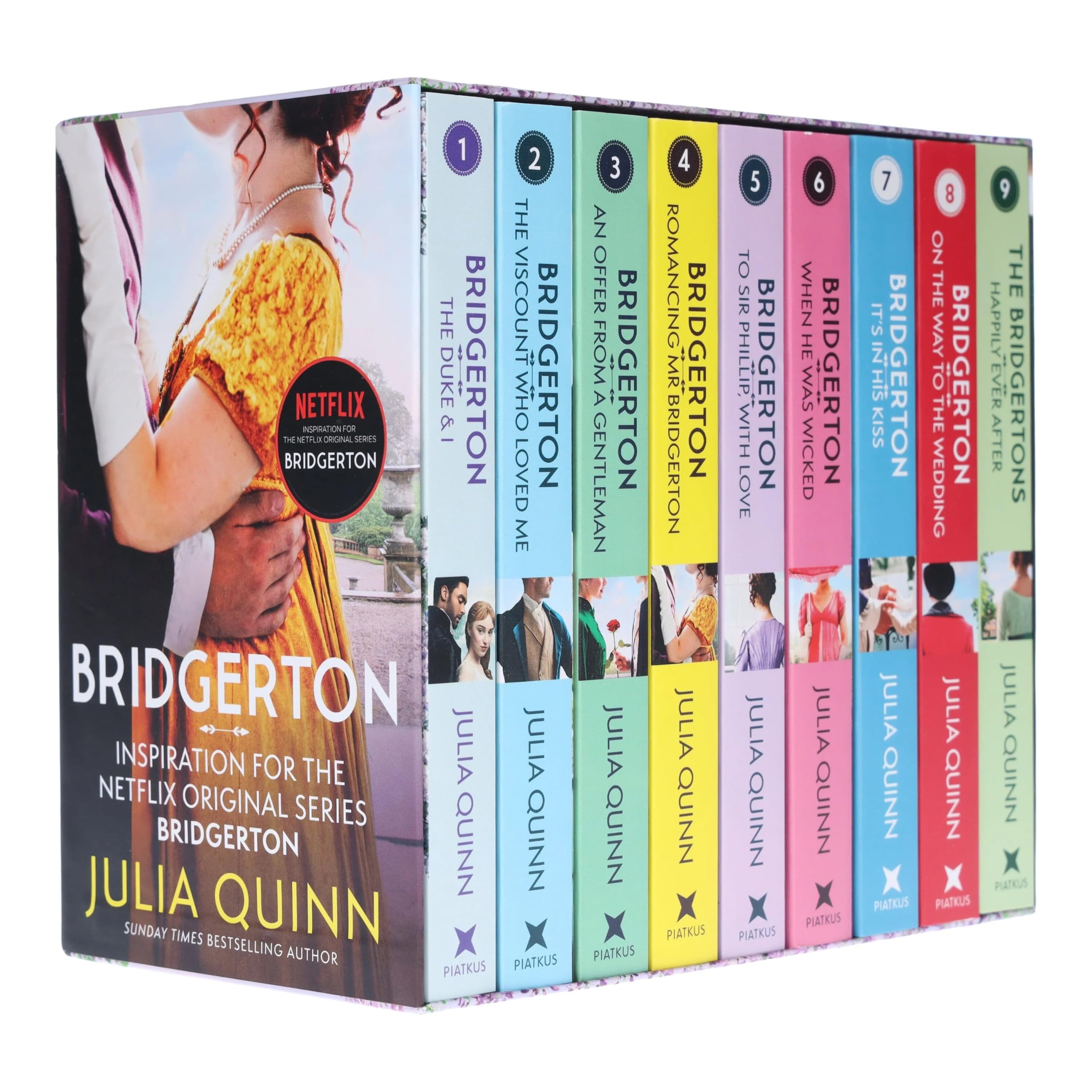 Bridgerton Family Series Collection: Complete Box Set of Books 1-9 by Julia Quinn – Regency Romance, Historical Fiction, Bestseller