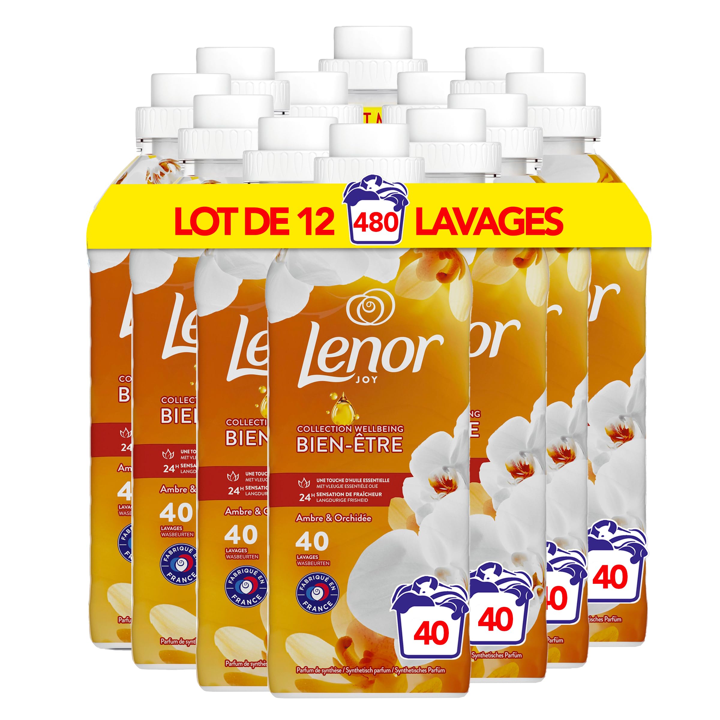 Lenor Zmiękczacz 40 prań, bursztyn i orchidea, kolekcja wellness, z odrobiną olejku eterycznego