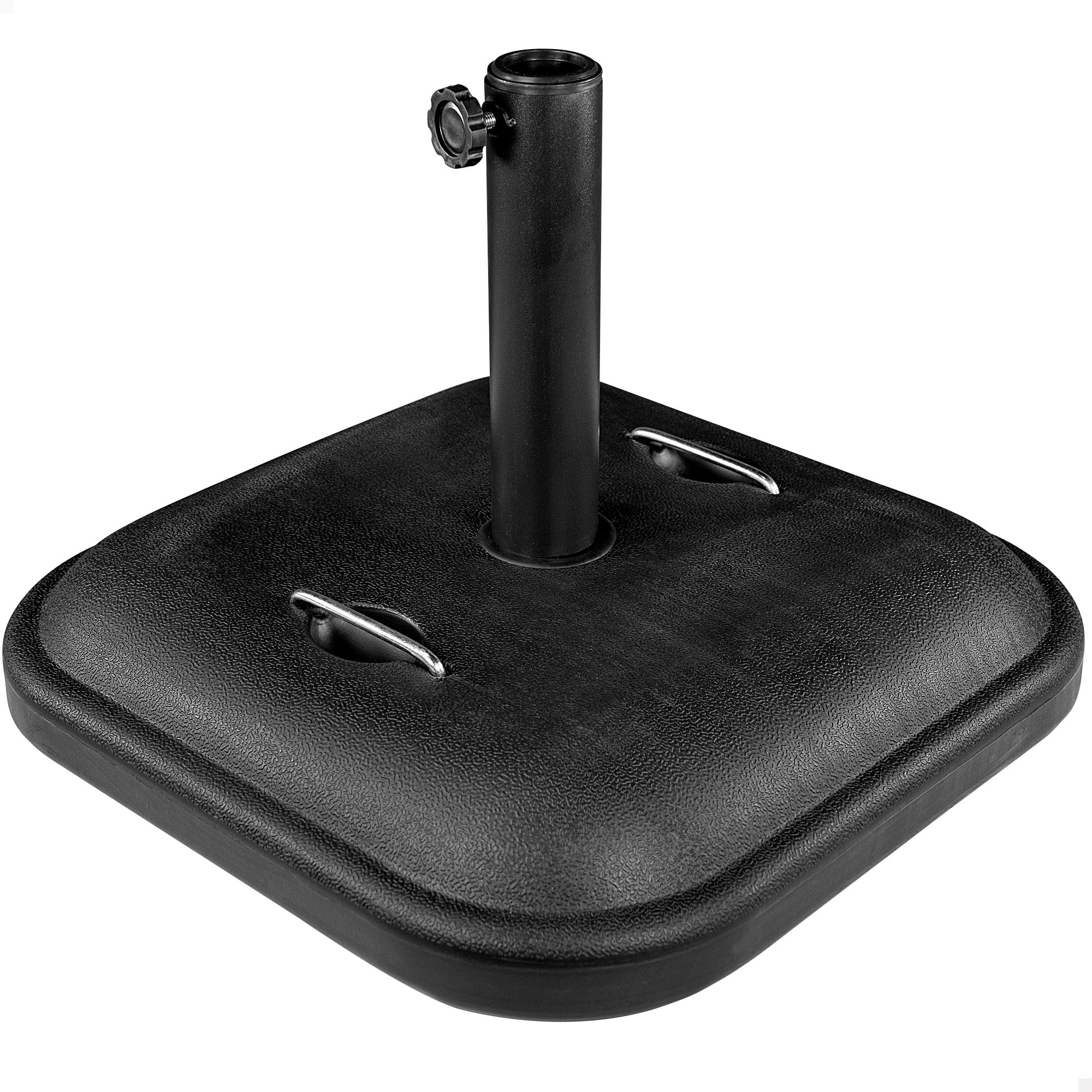 AKTIVE Base sombrilla terraza Exterior Rectangular Negra, Resistente al Agua y a los Rayos del Sol, Soporte Parasol Exterior, Firme y Duradero (61141)