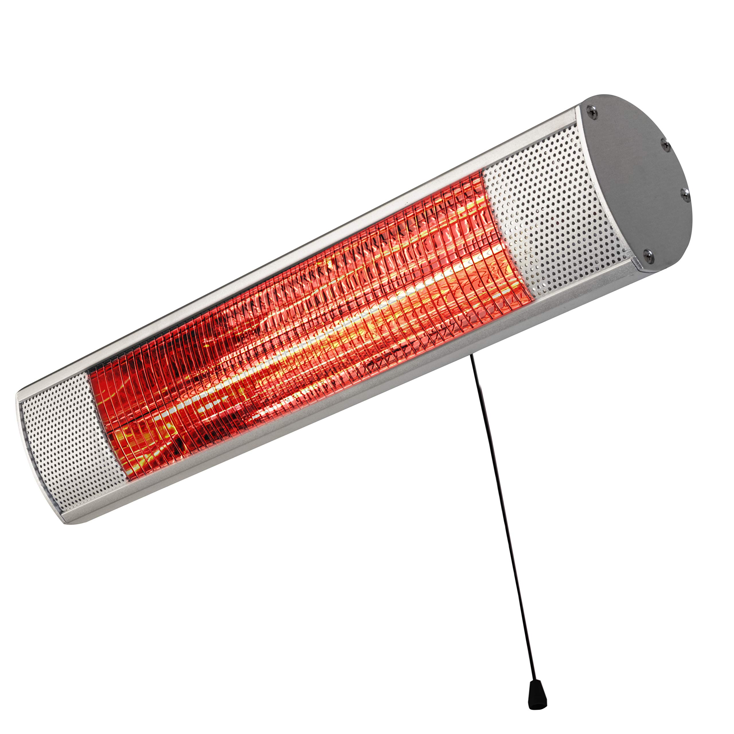 Bimar HR305 Stufa elettrica da esterno da 2000W, Stufetta alogena Elettrica Radiante a Parete con Kit Incluso, Orientabile 0-90 Gradi, Accensione a Corda Inclusa, Riscaldamento per esterno, Istantaneo