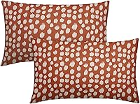 Vista 61 de Fundas de almohada marrón y blancas de 18 x 18 pulgadas, juego de 2 almohadas boho grises con lunares, fundas de almohada modernas estampadas