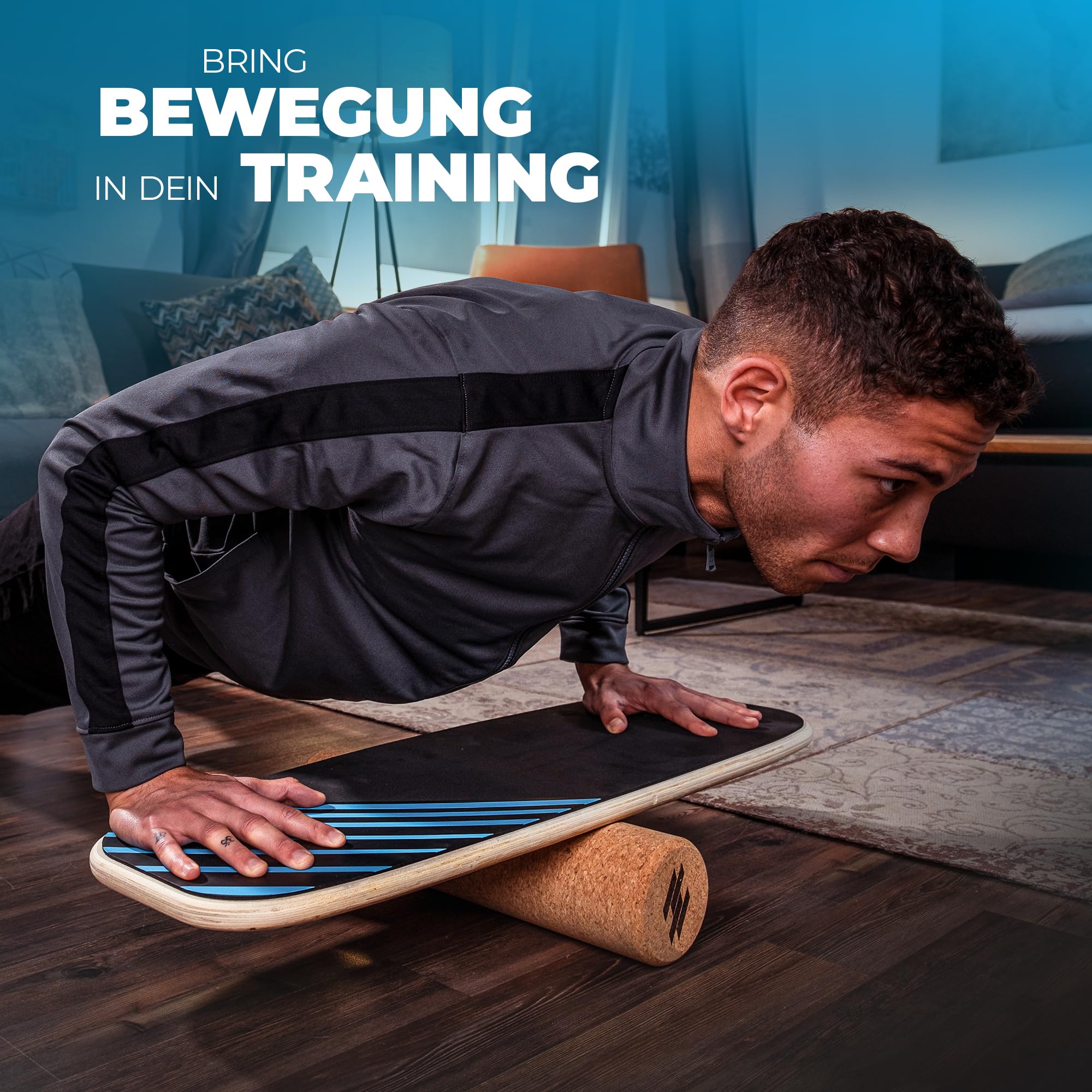 Balance Board Holz – Dessfit mit Korkrolle für Erwachsene & Kinder | Surfin Balance Board · Surf Balance Board · Gleichgewichtstrainer · Wackelbrett · Wackelbrett Physiotherapie