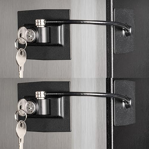 Miniatura 1 de Guardianite - Paquete de 2 cerraduras para puerta de refrigerador prémium con cerradura con llave integrada (paquete de 2 unidades)