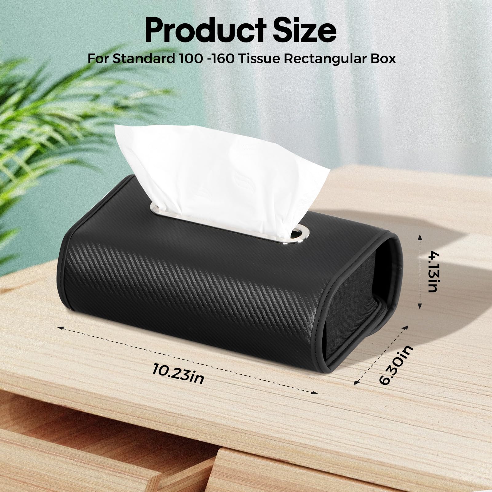 Upgraded Car Tissue Holder Premium PU Leather Tissue Box Cover Keep Tidy Backseat Rectangular Napkin Holder Car Fits 100 160 Regular Size Tissues Mul