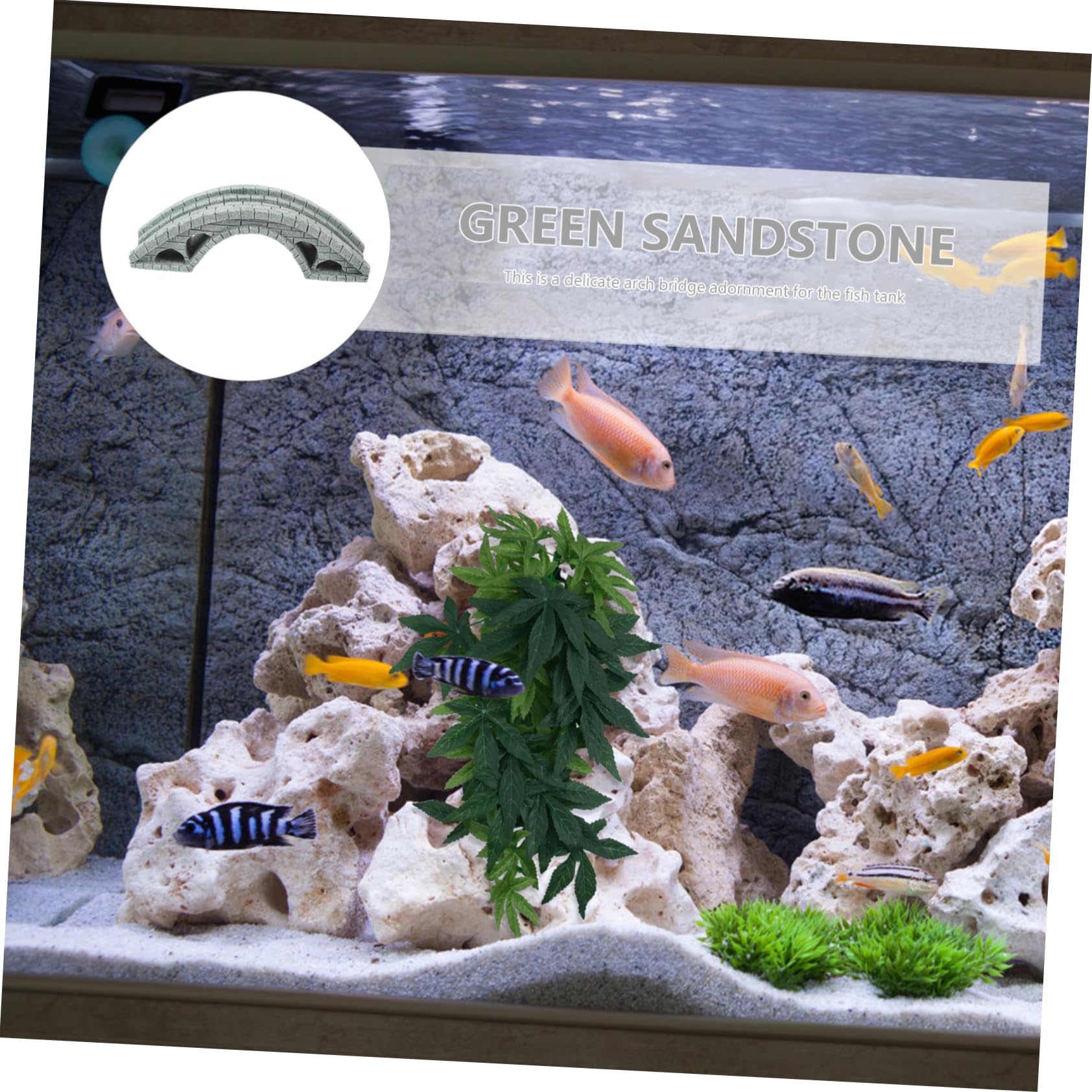 HEMOTON 4 Pièces Miniature Pont Arqué pour Décoration de Ornement Aquatique Durable pour Aquarium Jardin
