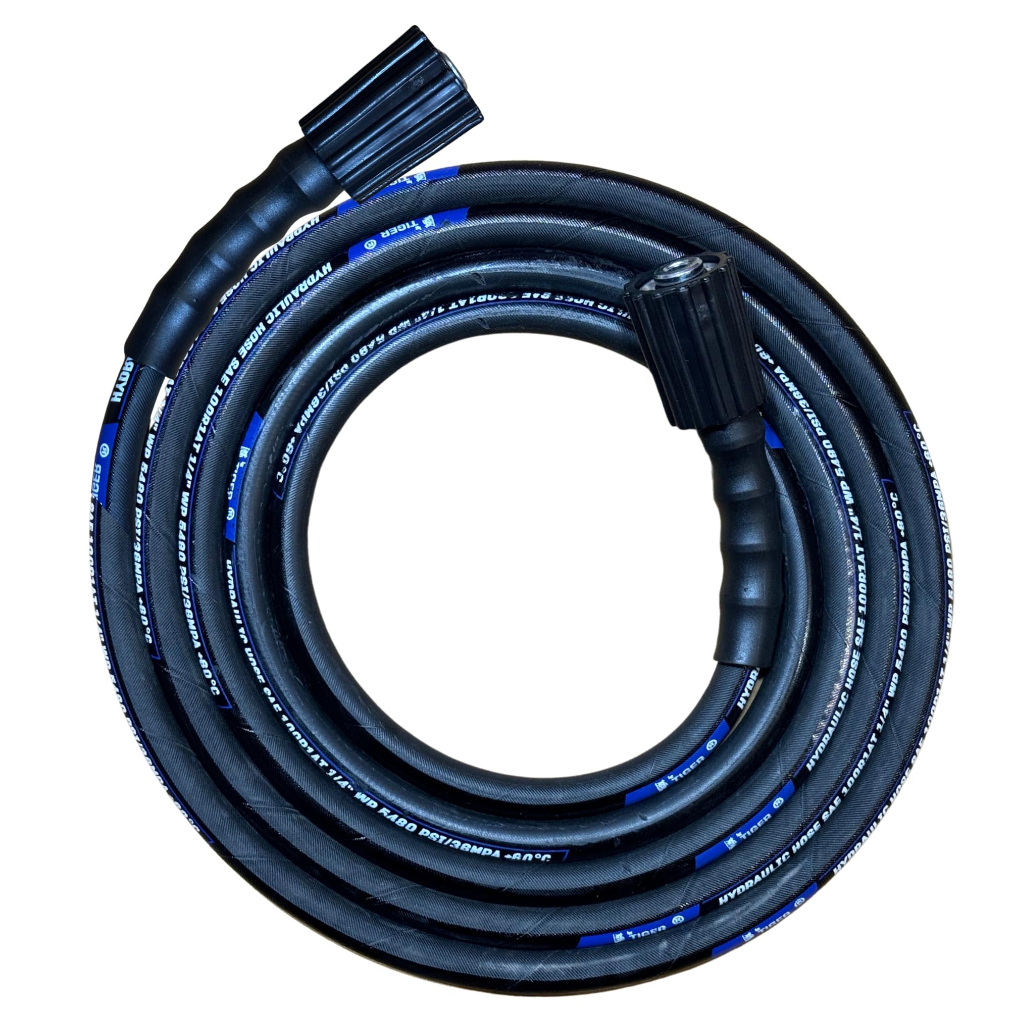 DEXURIES 8 Meter Pressure Washer Hydraulic Rubber Pipe/Hose UPTO 5480 PSI Triple Layered Molded Hose/Pipe (SIZE M-22 Threaded Connector)