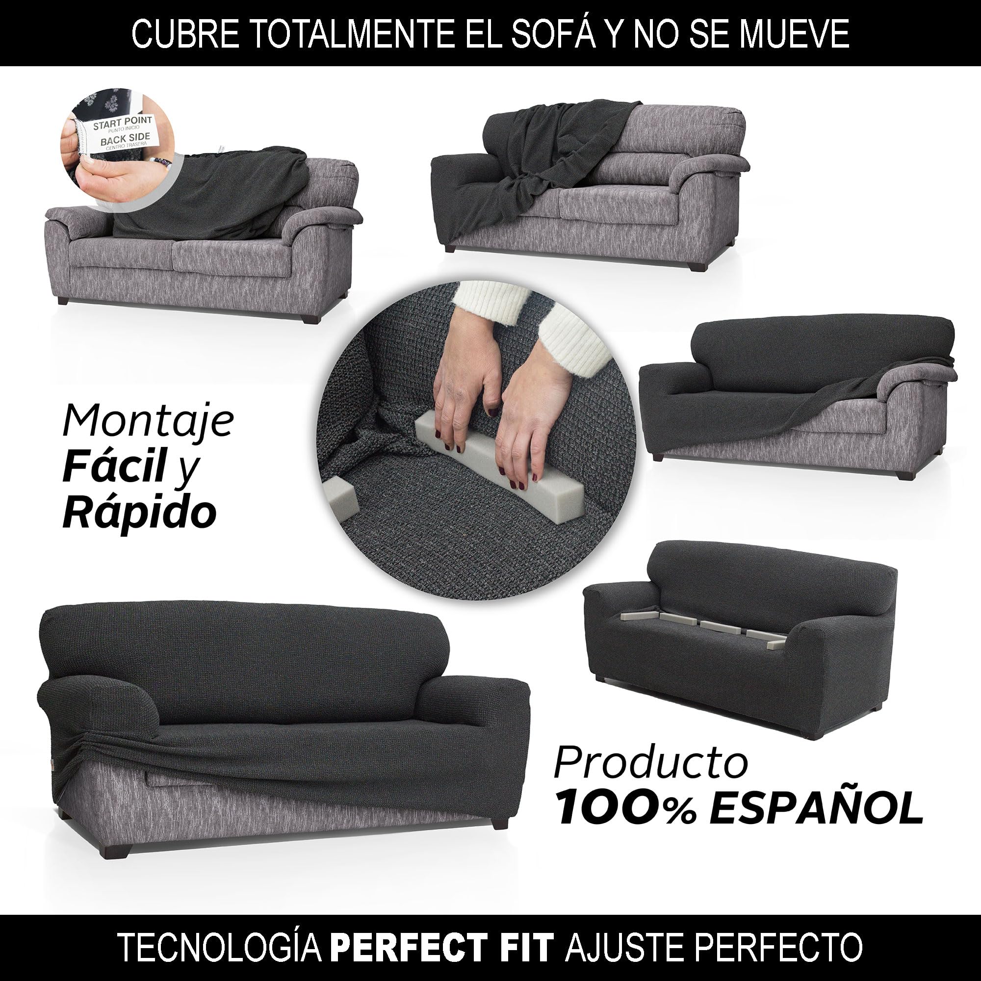 FAVERTI® Funda Sofá Super Elástica 3 plazas de 180 a 230 cm | Modelo NOVELE | Beige | Funda Universal Ideal para Cualquier Forma de sofá | Protector de Calidad Tejido Jacquard Tacto algodón