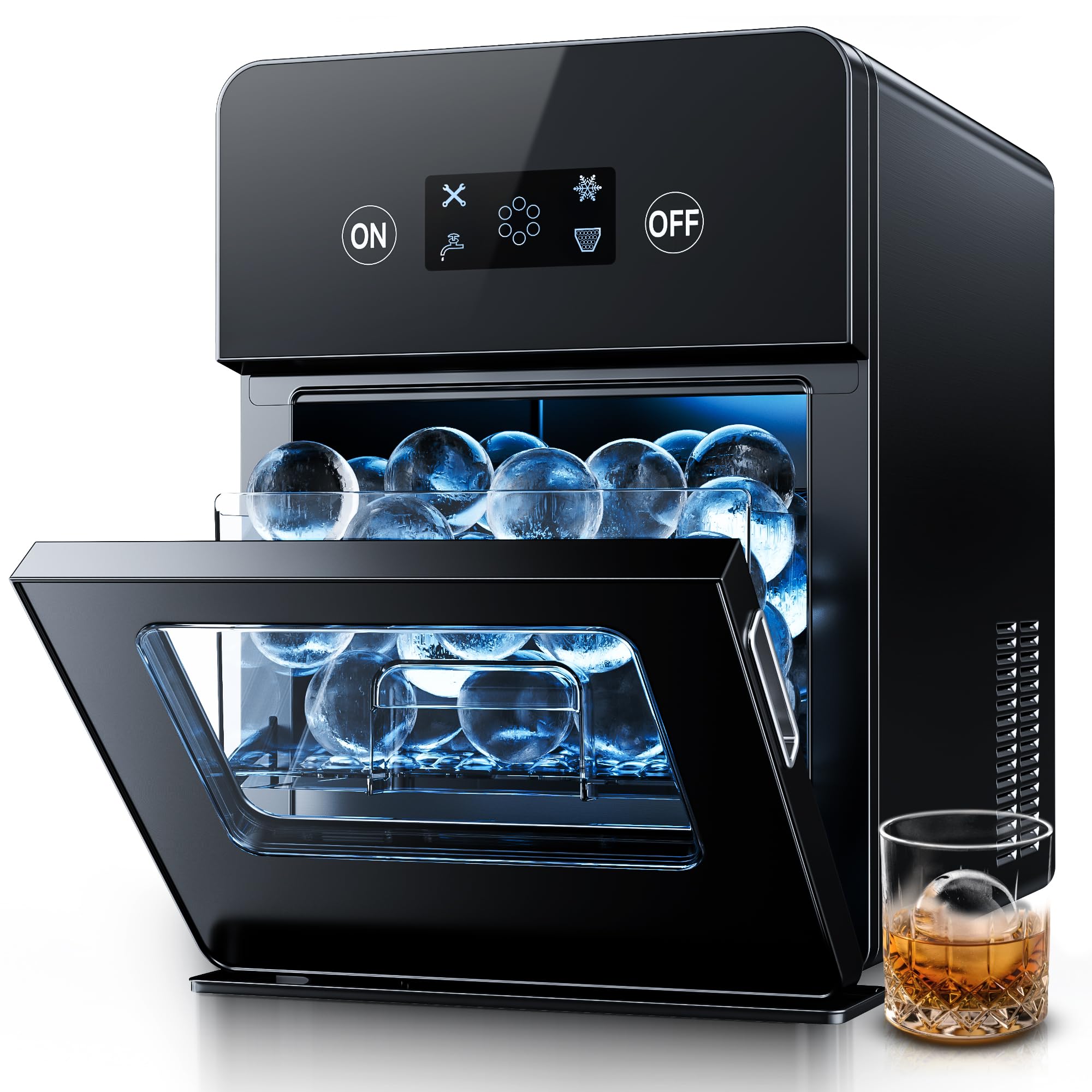 Photo 1 of ***PARTS ONLY***NON FUNCTIONAL***EUHOMY Ice Ball Maker Countertop, 144Pcs/day, 4Pcs Ready in 40Mins, Self-Cleaning, Sphere Ice Maker Machine with Crystal Clear Ice for Whiskey/Brandy/Rum