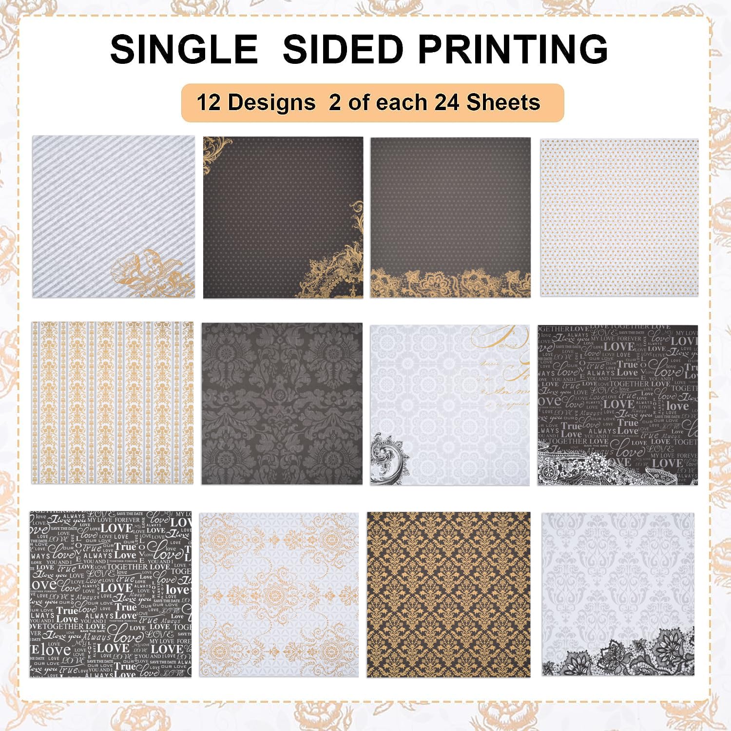 Bloc De Papier De Scrapbooking Vintage De 30,5 X 30,5 Cm – 27