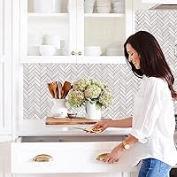 Vista 3 de STICKGOO 10 láminas para salpicaderos de azulejos para despegar y pegar, azulejos de salpicadero de PVC, azulejos de pared autoadhesivos en espiga