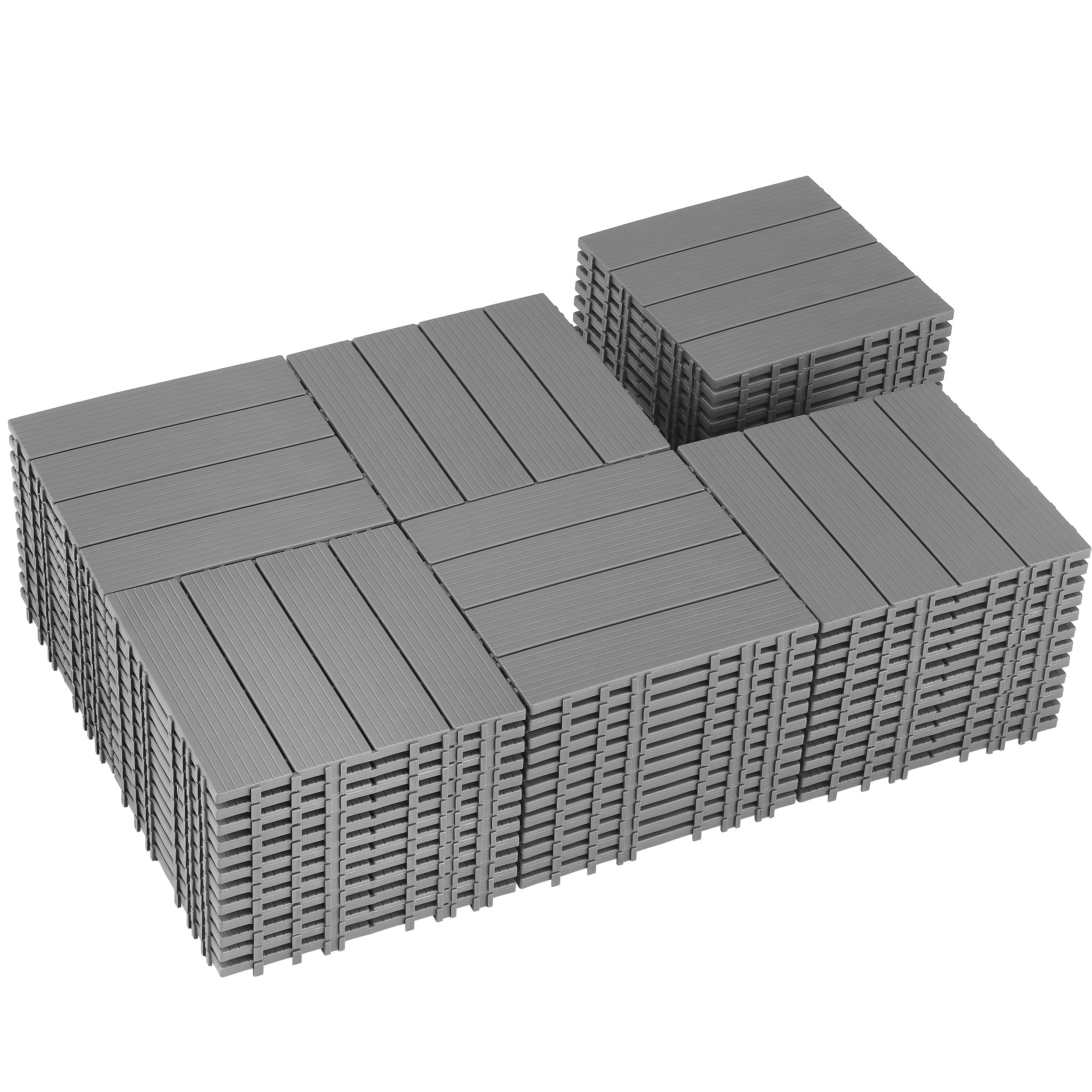 skillmaid 72 PCS Plastic Interlocking Deck Tiles - 12" x 12" Waterproof Indoor Outdoor Flooring All Weather Use, Patio Floor Decking for Porch