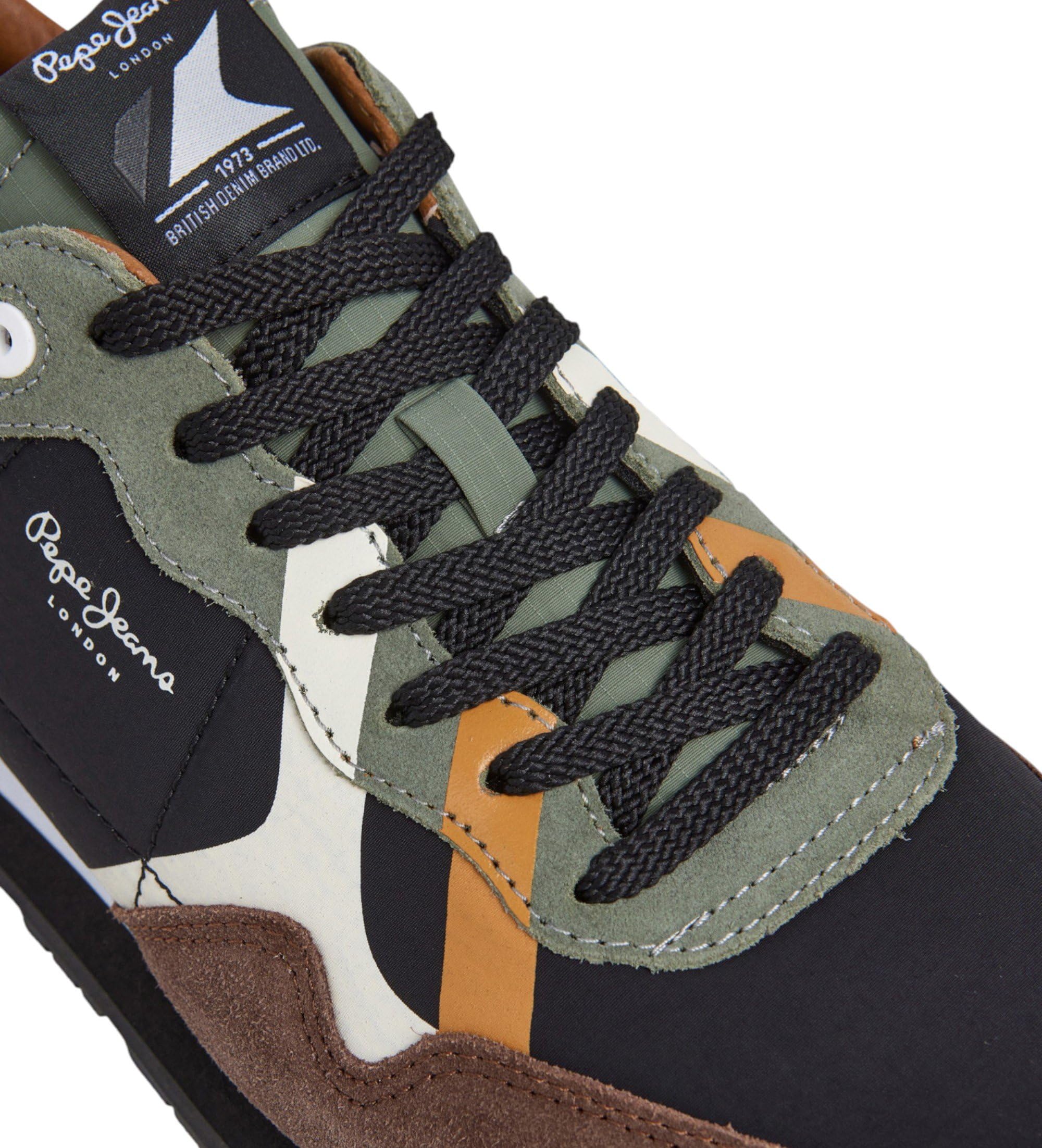 Pepe Jeans Zapatillas de Piel Brit Prints marrón