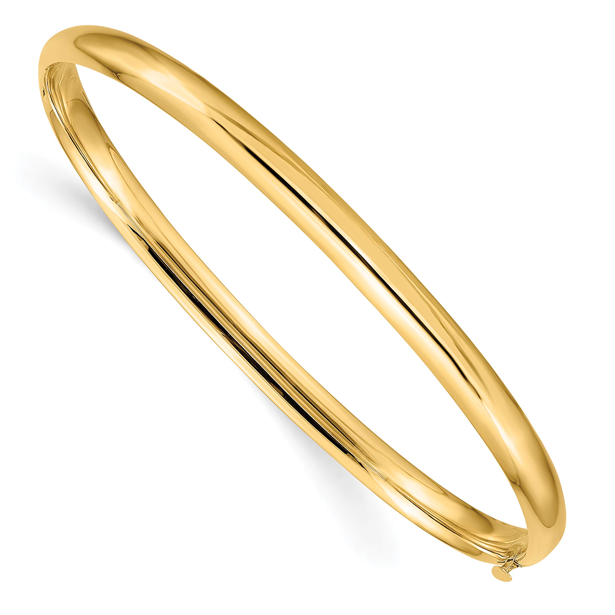 IceCarats 14K Solid Yellow Gold 4 75mm Oversize Hinged Bangle Bracelet