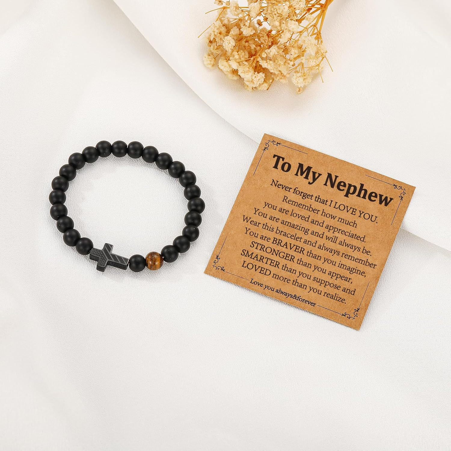 Cross Bracelet for Boys Kids, American Flag Cross Beads Bracelet Easter Christian Religious Jewelry Gifts for Teen Teenage Boys - Image 2