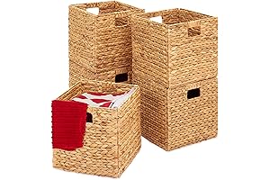 Best Choice Products Set of 5 Foldable Storage Baskets Made of Hyacinth