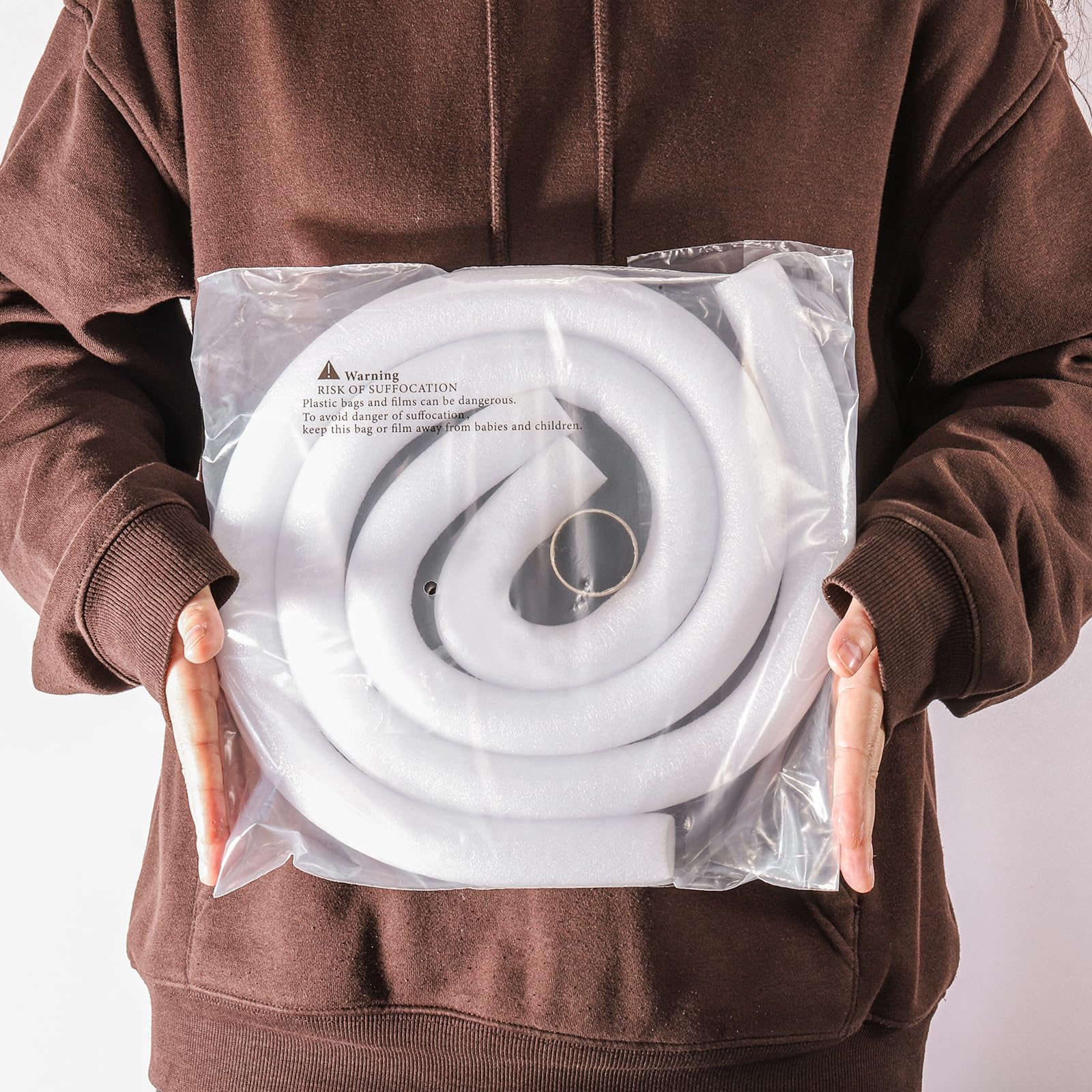 sourcing map Lot de 2 tubes d'isolation en mousse pour tuyau en cuivre, 20 mm (DI x DE x DE), protection contre le gel pour tuyau en cuivre, blanc