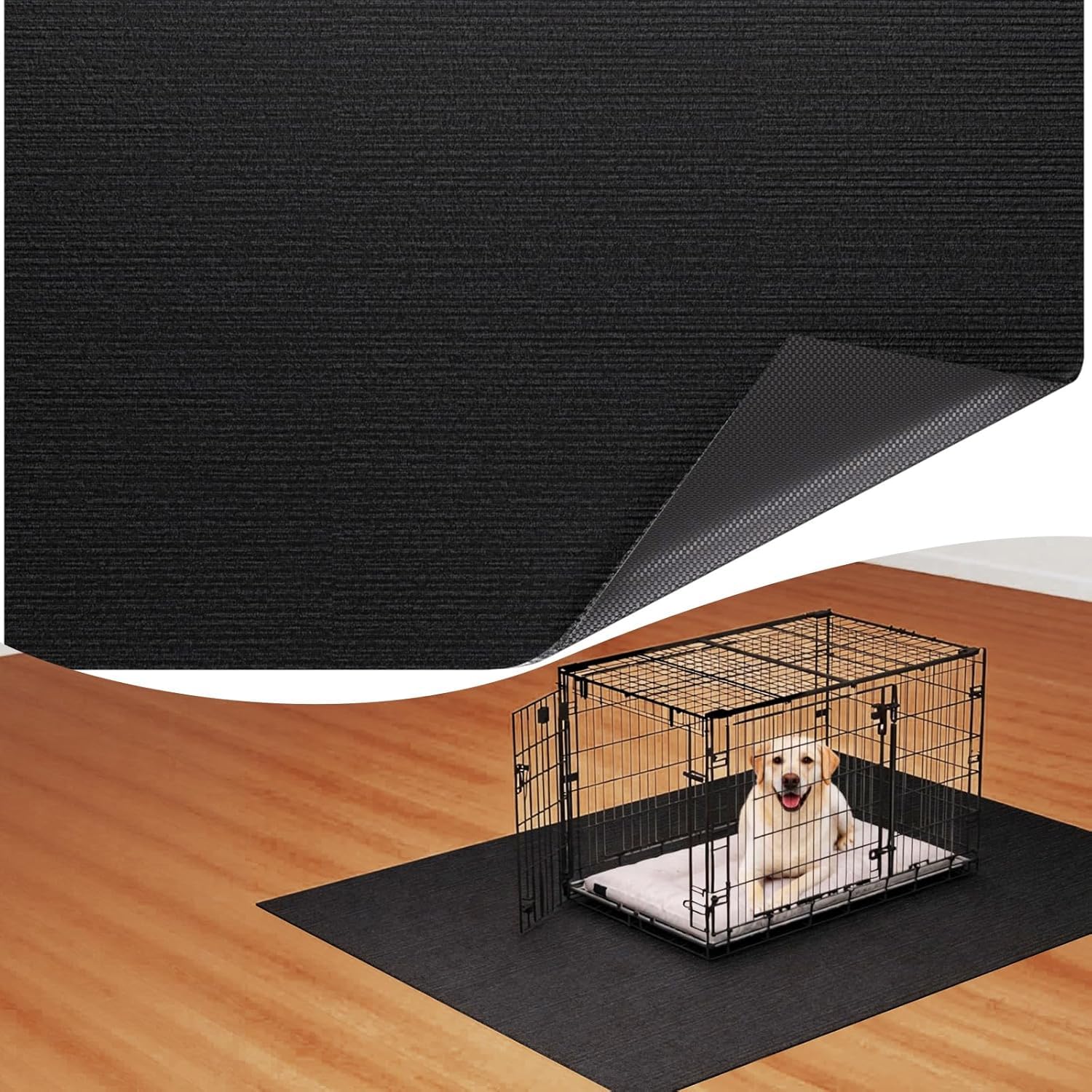 Tapete para perros de 43 x 43 pulgadas, tapete extra grande reutilizable para entrenamiento para cachorros, súper absorbente, de secado rápido, impermeable, antideslizante, para jaula, suelo, perrera