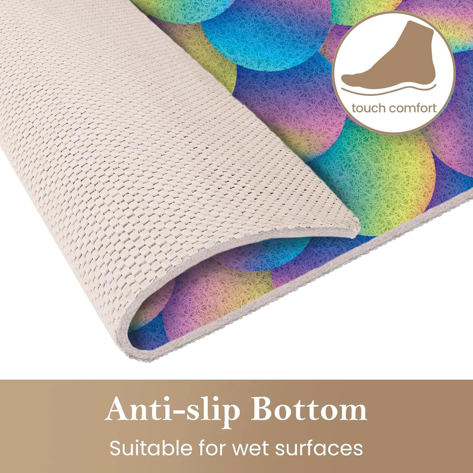 Alfombrillas de ducha antideslizantes para personas mayores, 120 x 240 cm, alfombrilla de baño antideslizante para ducha interior, alfombrillas de bañera para baño, almohadillas de baño de lufa de PVC