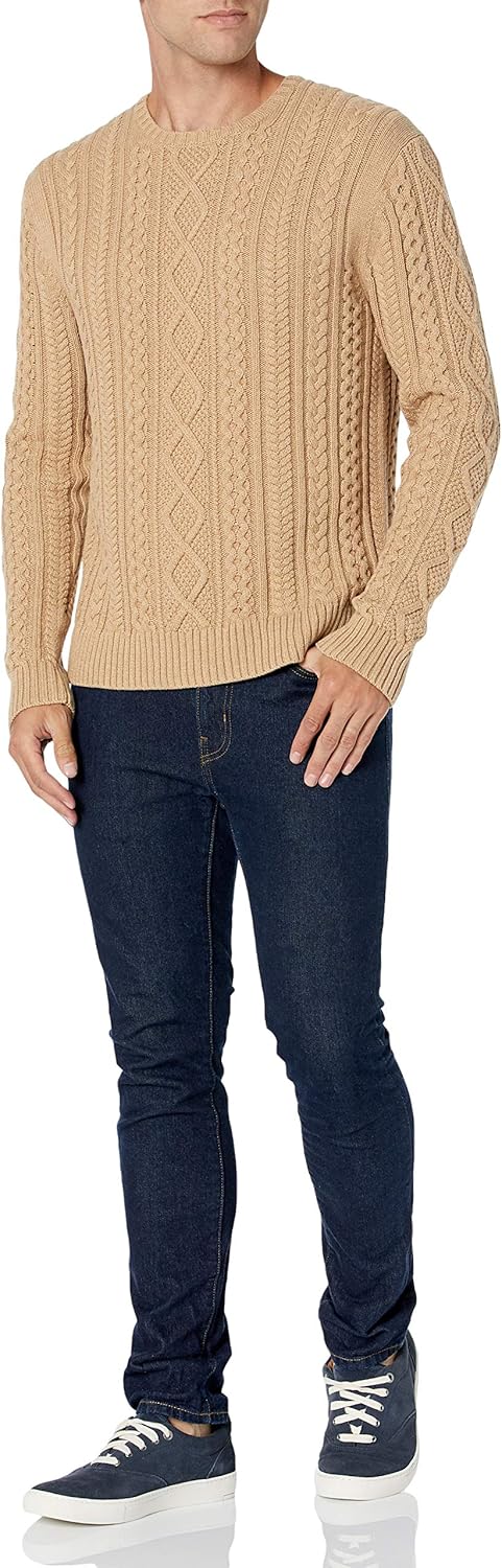 Amazon Essentials Mens Long-Sleeve 100% Cotton Fisherman Cable Crewneck Sweater - Image 6