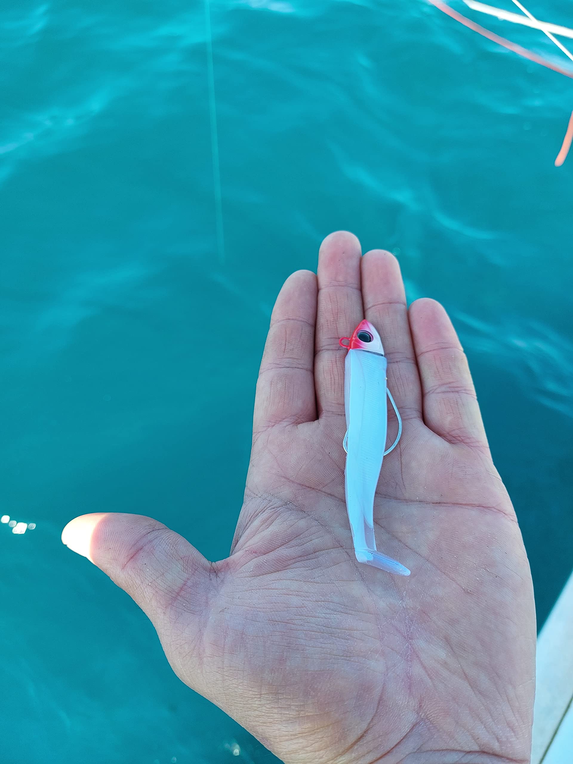 Soft Minnow Combo Black 8,5Cm 12Gr Testa Rossa Shad Pesca Spinning Spigola Esca Artificiale Gomma
