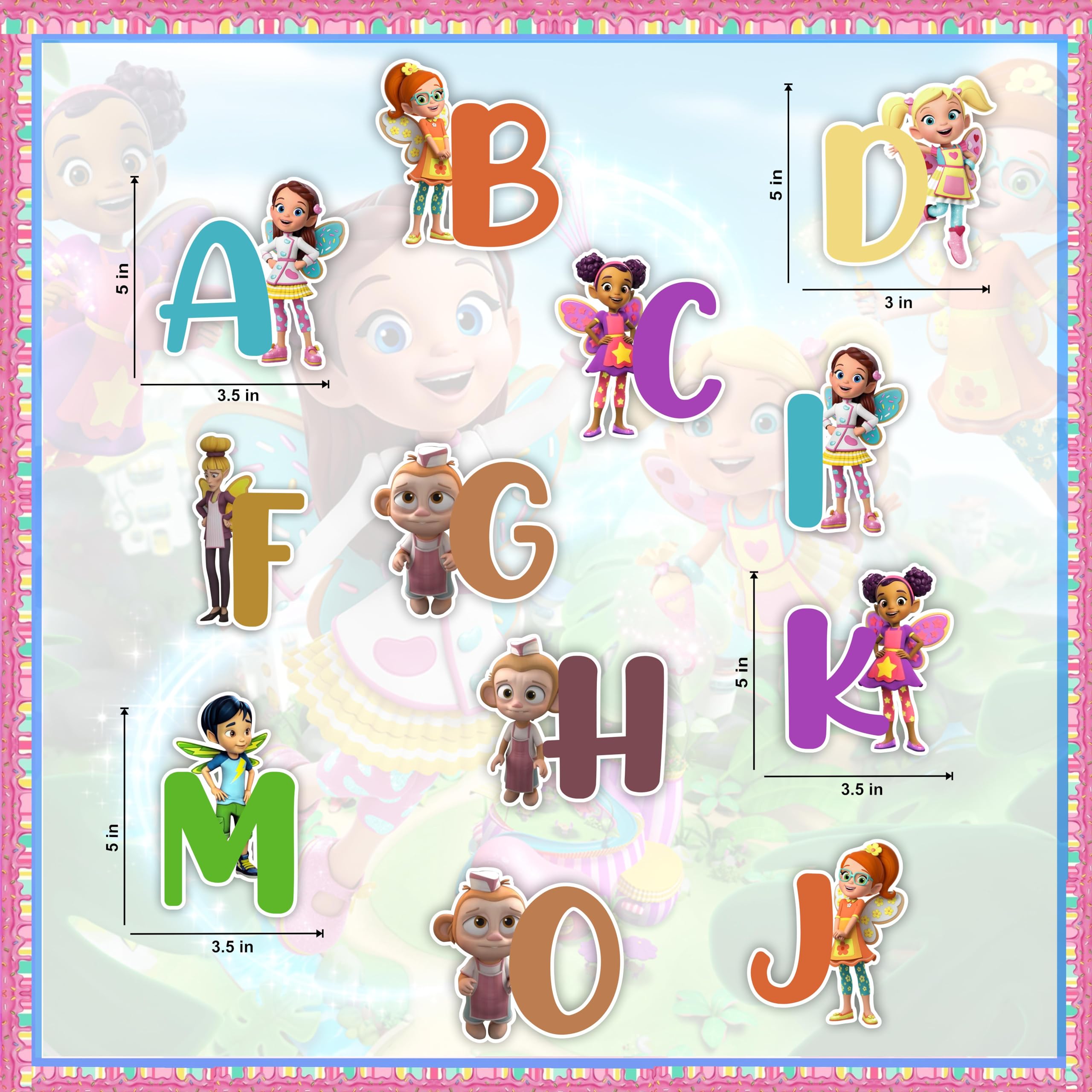 Seyal® Buterbean Cafe A - Z Alphabet Wall Sticker, Small - Image 2