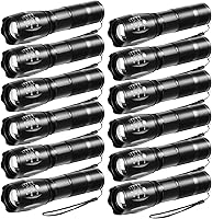 Staaricc 12-Pack High Lumens LED Tactical Flashlights - 5 Modes, Adjustable Focus, Compact Pocket Size for Camping, Emergencies & Home