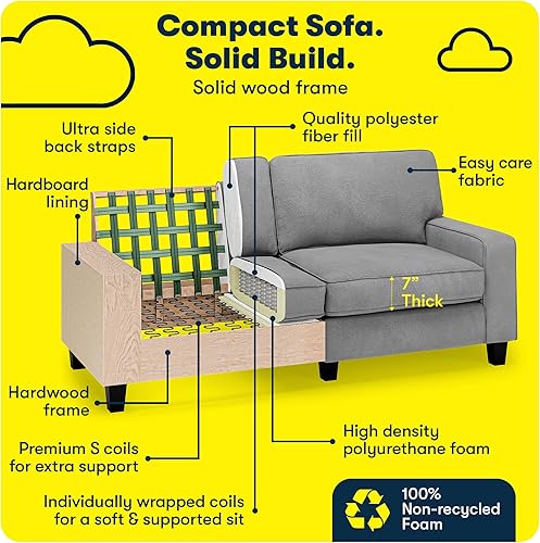 Miniatura 274 de Serta Palisades Sofás Tapizados para Sala, Sofá de Diseño Moderno, Tela, gris (Glacial Gray) gris (Glacial Gray),Beige,Marrón,Alforfón Beige,Marrón