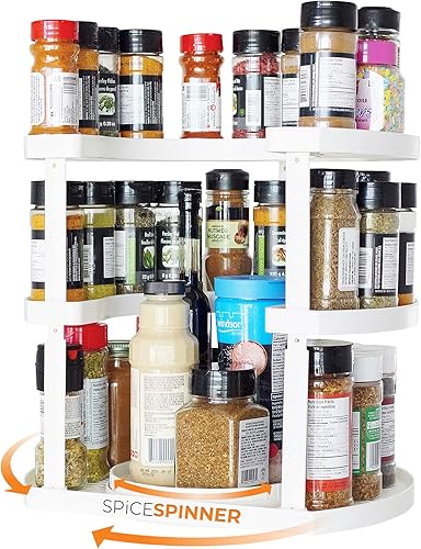 Allstar Innovations Organizador y soporte de especias de tres niveles que ahorra espacio, mantiene todo ordenado, organizado y al alcance con