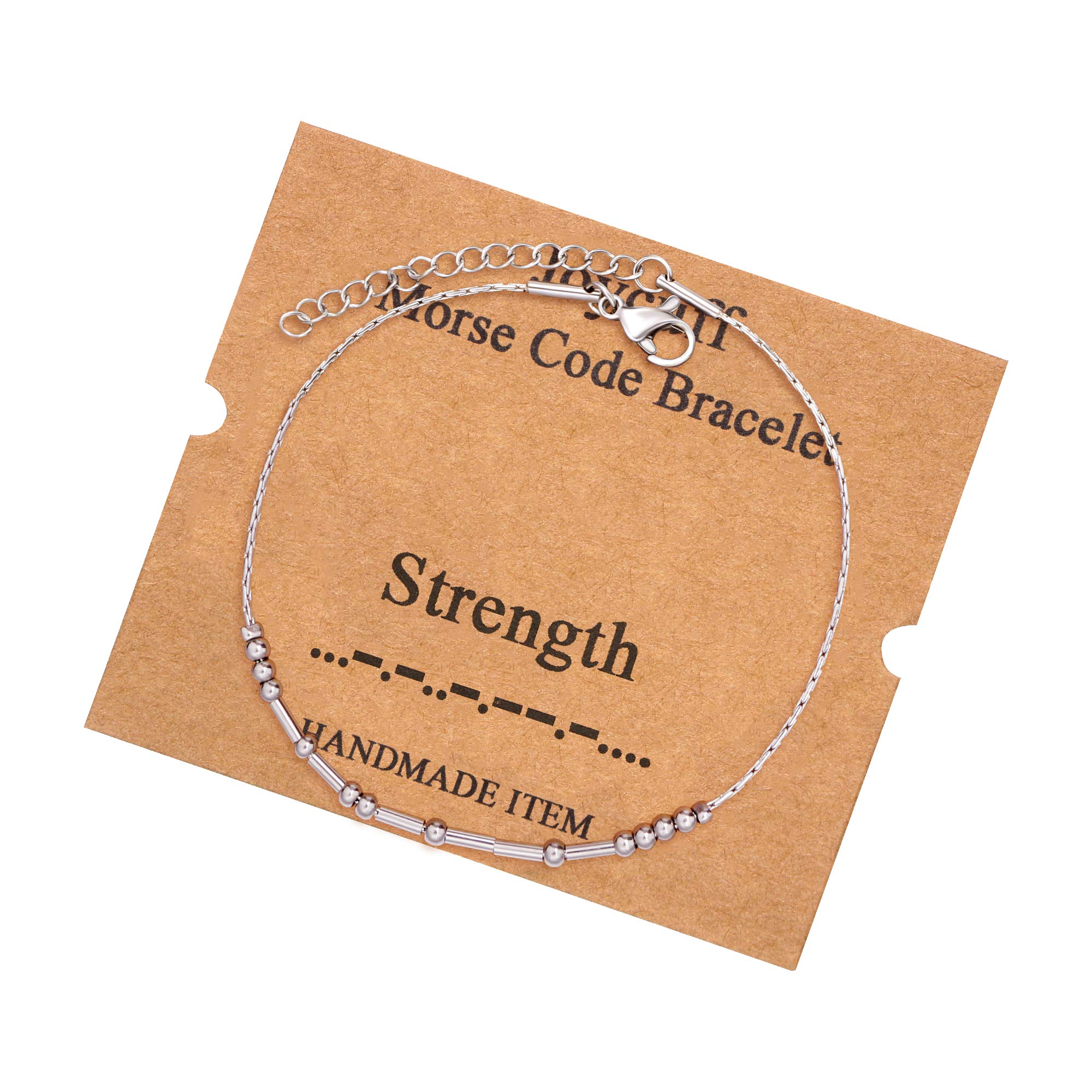 JoycuFF Morse Code Bracelets for Women Gifts for Her Mom Daughter Sister Best Friend Funny Inspirational Jewelry Adjustable Silk Beaded Wrap Bracelet