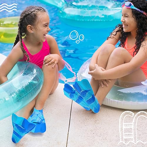 Miniatura 6 de Aletas de natación para niños, aletas cortas de natación para niños, aletas de entrenamiento de natación para regazo, piscina, esnórquel para niños,