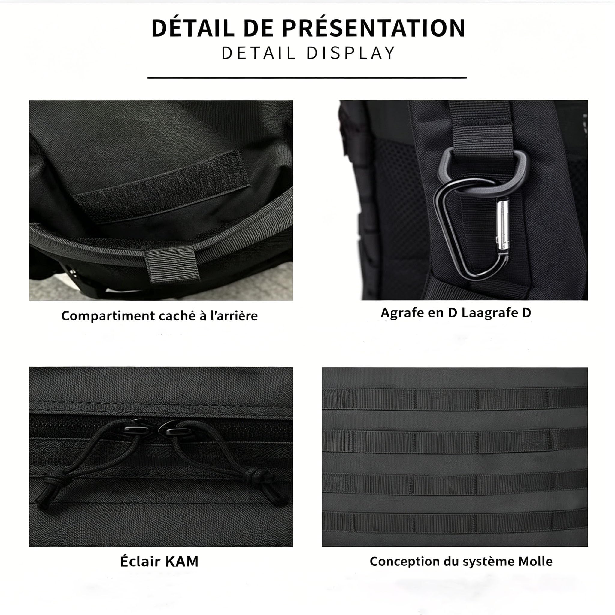 Lawaia 50l Sac à Dos Voyage Loisir, Sac à Dos Pour Moto Trekking RandonnéE Camping PêChe Escalade Alpinisme Ou Utilisation Quotidienne