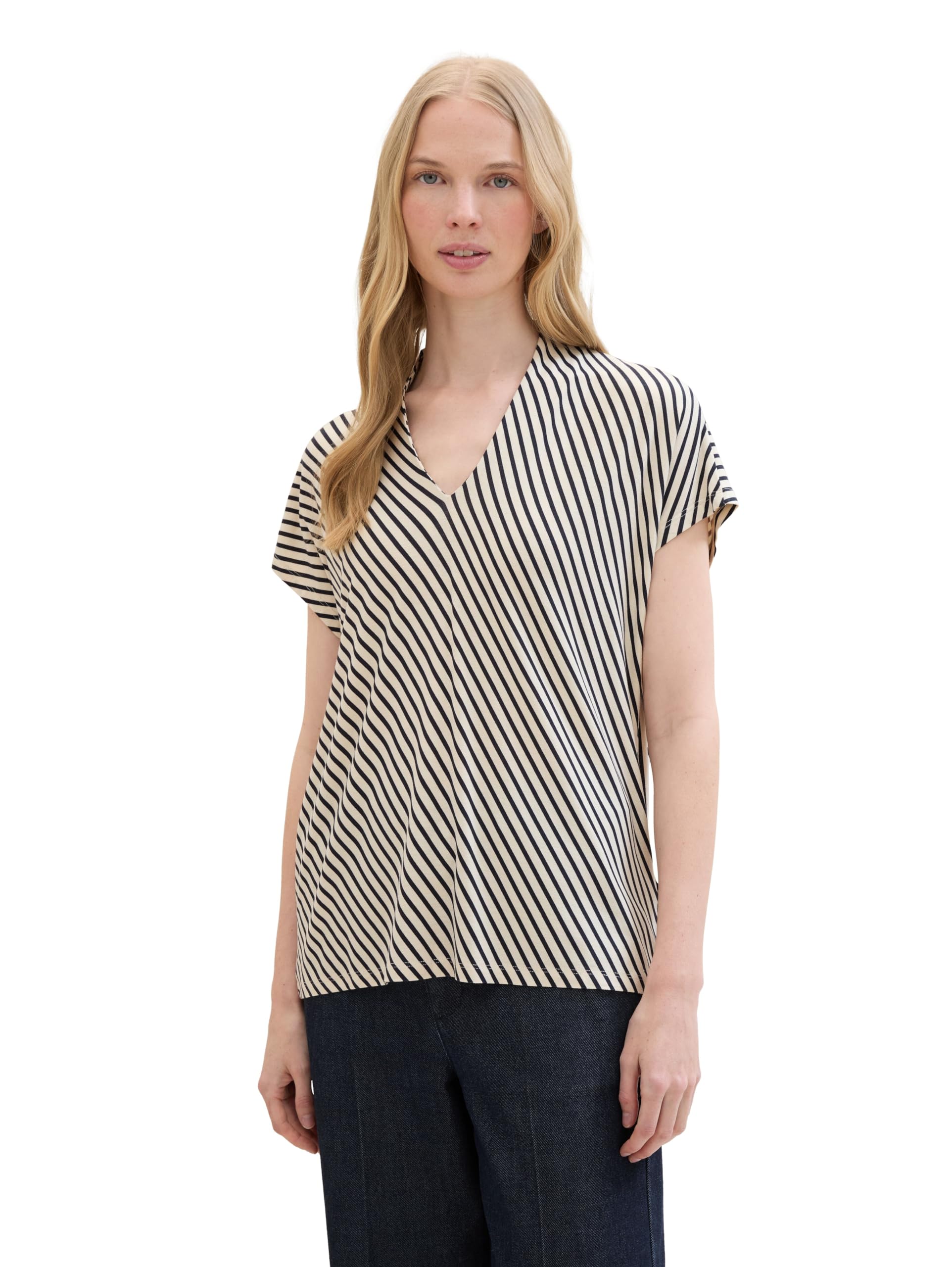TOM TAILOR Women's Basic T-Shirt with All-Over Print