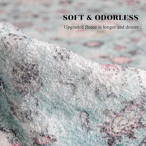 Miniatura 7 de Mcadore Alfombras de área de 8 x 10 pies, alfombra bohemia lavable, antideslizante para sala de estar, dormitorio, cocina, alfombra suave de pelo