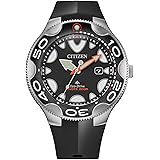 Citizen Promaster Dive Eco Drive Orca Watch, Stainless Steel Case, Black Polyurethane Strap, 3 Hand, ISO Compliant (Model:BN0230-04E)