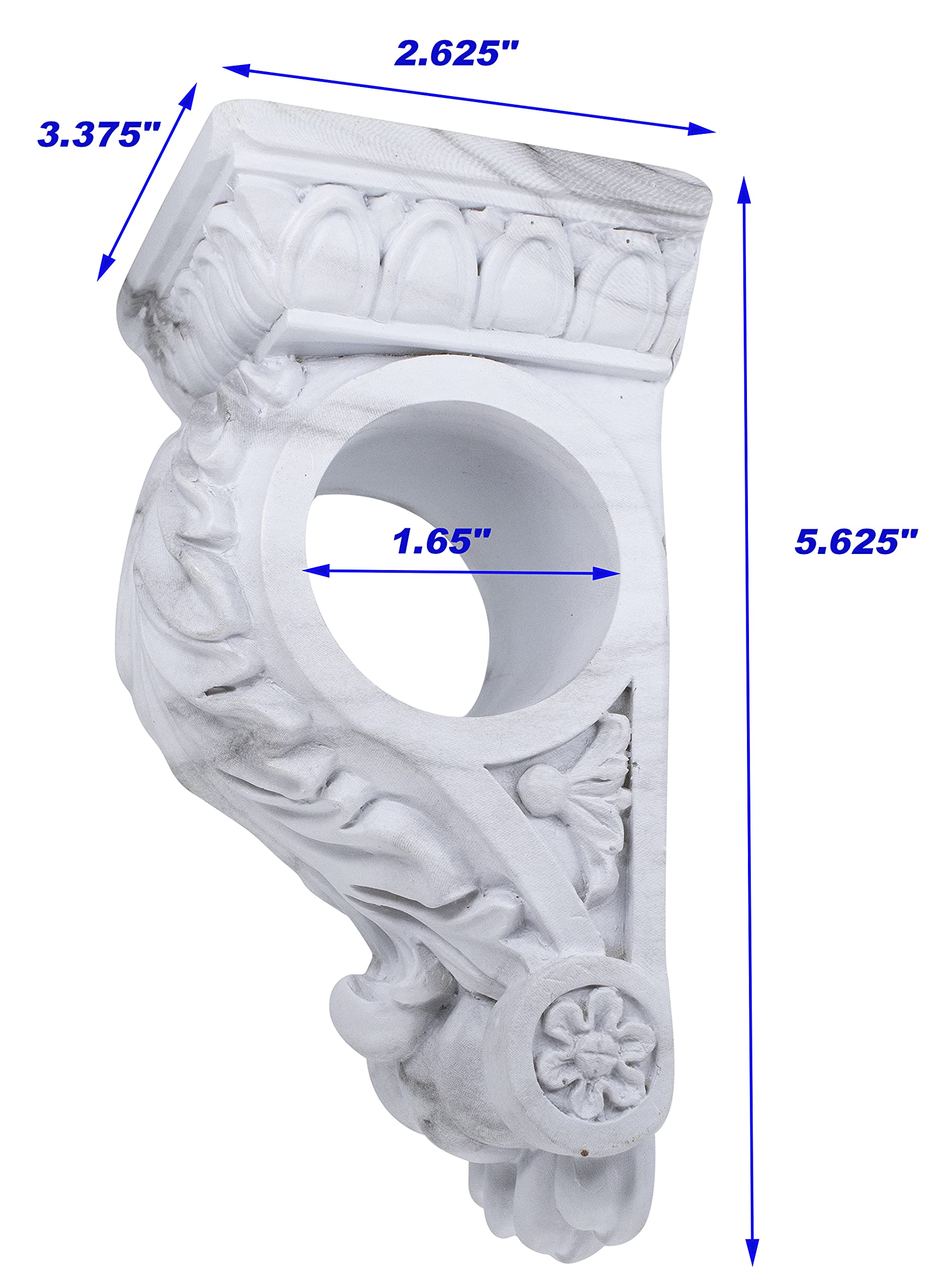 MERIVILLE Chatecu Drapery Sconce, Corbel Bracket, Drapery Scarf Swags, Wall Décor, White Marble, 2Pcs
