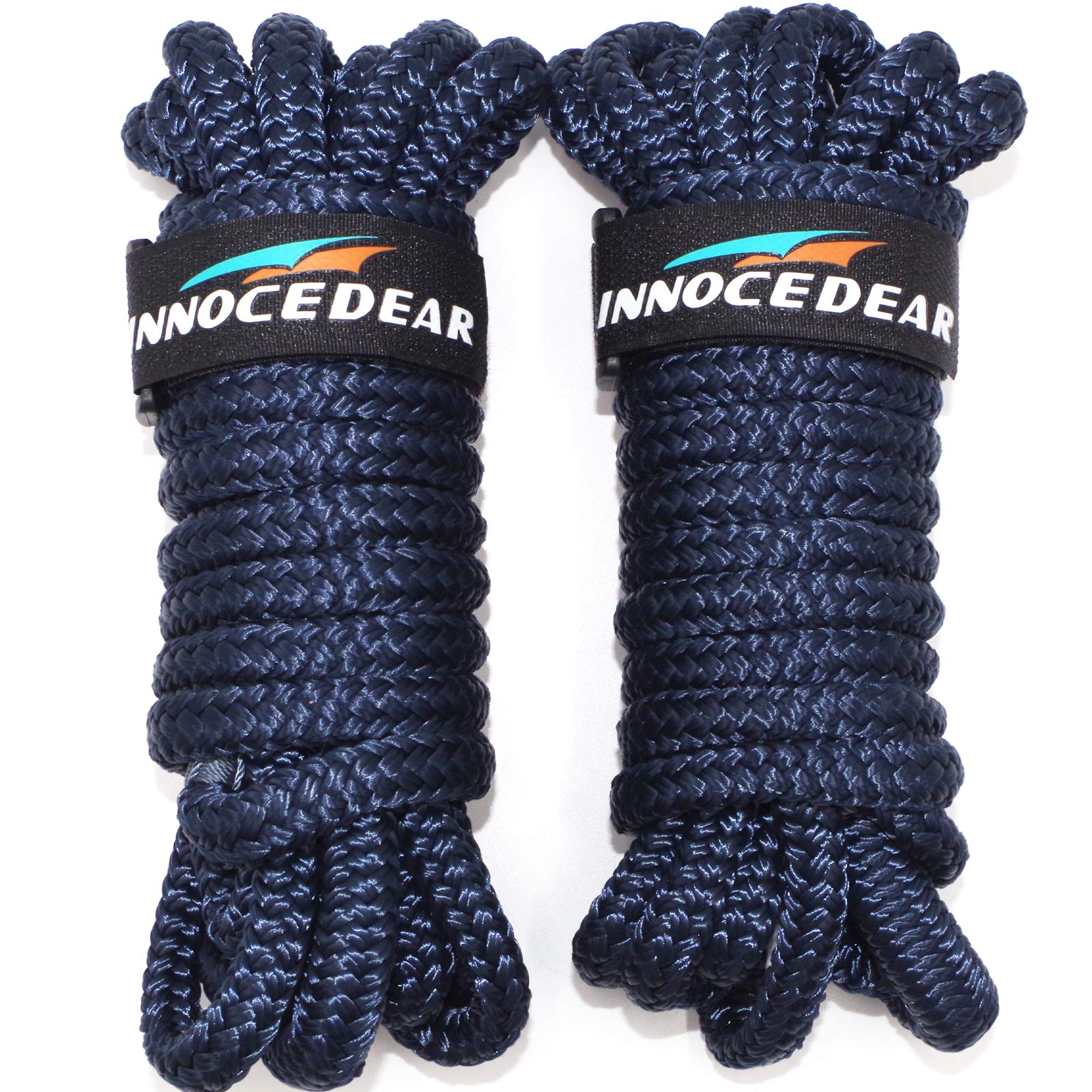 2 Pack Premium Navy Blue Dock Lines - 15' / 25'/35' with Eyelet.Double Braided Nylon Dock Line/Mooring Lines.Hi-Performance Marine Boats Ropes