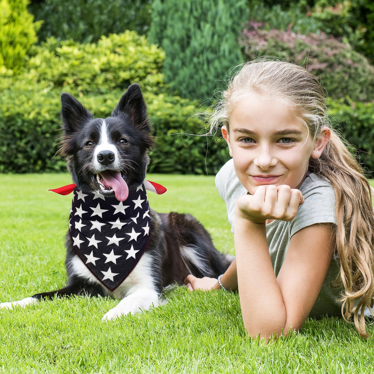 ValicLUD Bandana Triangulaire pour Chien Motif Drapeau américain