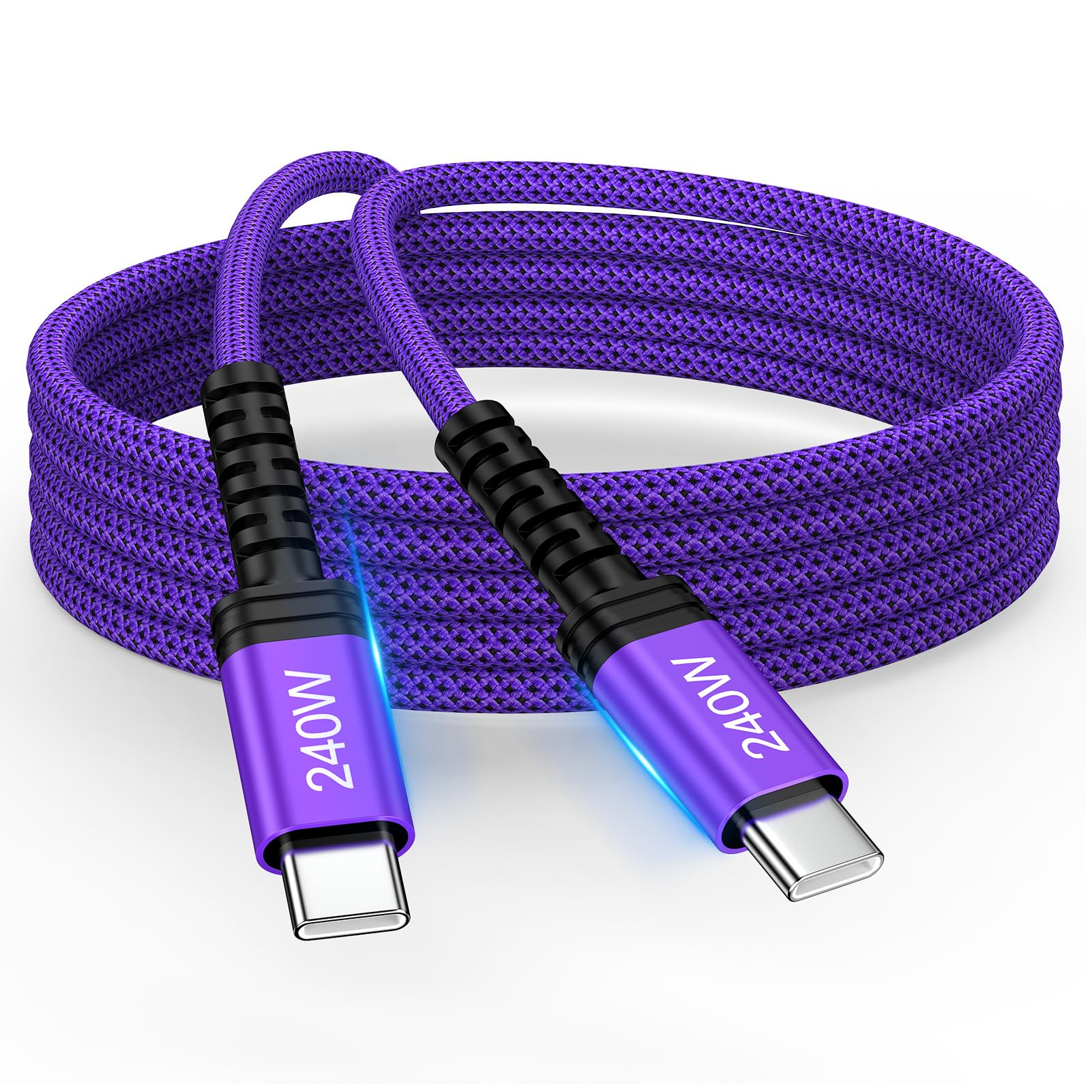 Cable USB C a USB C de 3 pies, cable de carga rápida tipo C de 240 W, cable de carga USB C para Samsung Galaxy S25 FE Plus Ultra A17 Z Fold 7 A16 S24 S23, iPhone 17, Pixel 10, MacBook Pro/Air