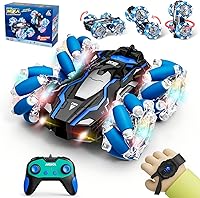 Vista 9 de 1:32 Coche RC Monstruo de Alta Velocidad 20 KM/H con Luz LED, Batería Recargable, Coche RC de Derrape Remoto que Gira 360° - Juguetes para Niños