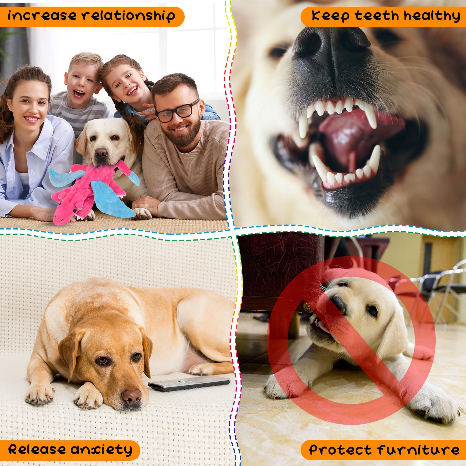 Sratte Lot de 10 jouets couineurs pour chien sans rembourrage - Jouet froissé pour mâcheurs agressifs - Jouets à mâcher pour animaux de compagnie de petite, moyenne et grande taille, 10 styles (styles