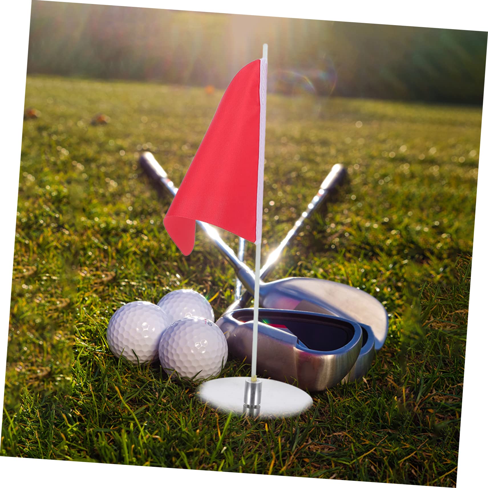SUPVOX 1 Set Golf Flag Durable Portable Golf Practice Flags with Cup Tray for Backyard Training Easy to Spot