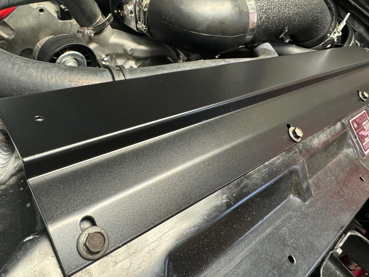 Radiator Upper Support Bracket/Shroud for 1982-1992 3rd Gen Chevrolet Camaro/Pontiac Firebird, Fits Aftermarket 3-row Radiators (Black Semi-Gloss Powder Coat) [The Original, Made in North Carolina]