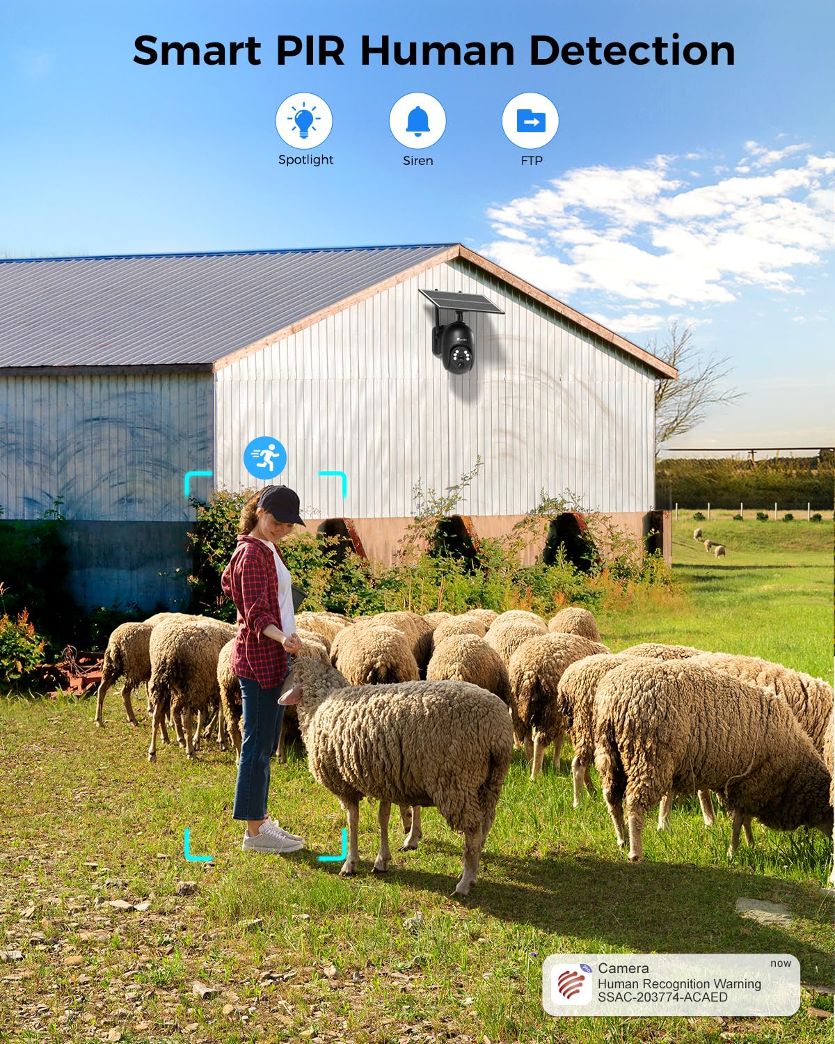 Ctronics 2K 4G LTE Camera Surveillance Solaire Extérieure sans Fil,Cloud | PTZ Caméra IP Carte SIM avec Batterie 10400mAh, Vision Nocturne Couleur, PIR Détection, Audio Bidirectionnel,IP66 (Noir)